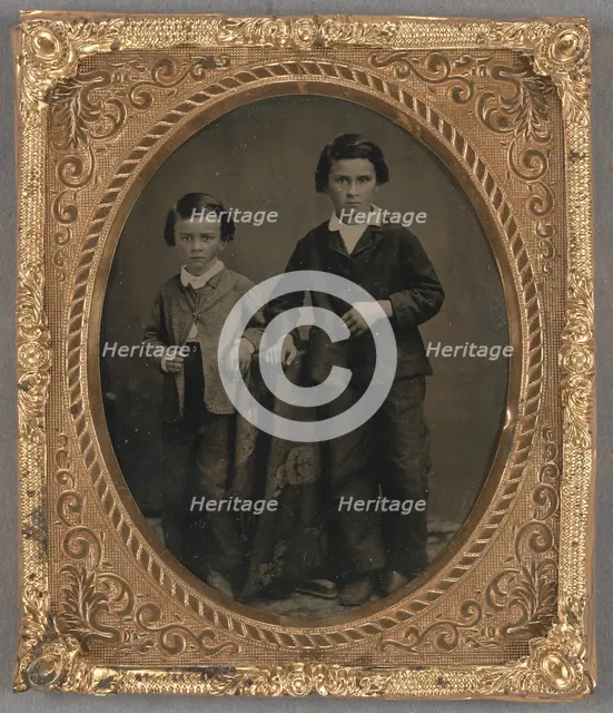 Portrait of Two Boys standing, about 1880. Creator: Unknown.