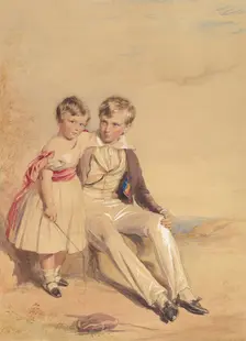 Portrait of Two Children, 1837. Creator: George Richmond