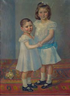 Portrait of two children, 1907. Creator: Franz Jaschke