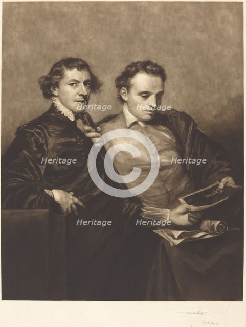 Portrait of Two Gentlemen, 1905. Creator: Frank Short.