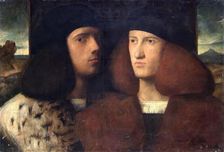 Portrait of two Gentlemen; Copy after Bellini, probably (1878-1879). Creator: Hans Heyerdahl
