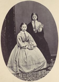 [Portrait of Two Girls], 1850s-60s. Creator: Franz Antoine