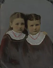 Portrait of two girls, 1860s-1880s. Creator: Unknown