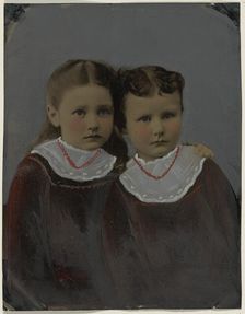 Portrait of two girls, 1860s-1880s. Creator: Unknown