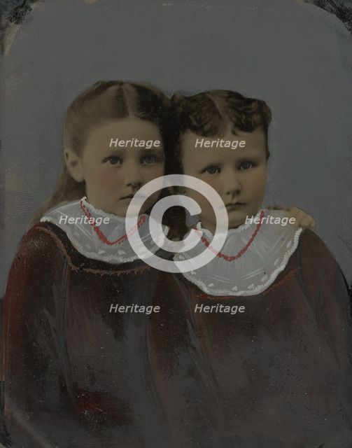 Portrait of two girls, 1860s-1880s. Creator: Unknown.