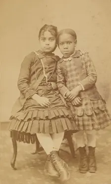 Portrait of Two Girls, 1865-1870. Creator: Joseph J Butman