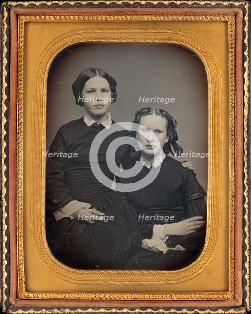 Portrait of Two Girls, c. 1853. Creator: Unknown.