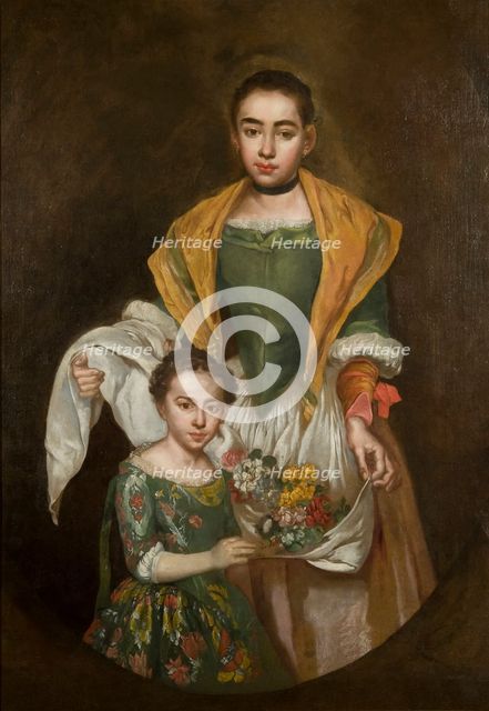 Portrait of two girls (The two sisters), ca 1720. Creator: Ceruti, Giacomo Antonio (1698-1767).
