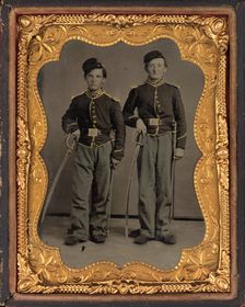 Portrait of Two Illinois Cavalrymen, 1860s. Creator: Unknown
