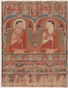 Portrait of Two Lamas, c. 1300. Creator: Unknown
