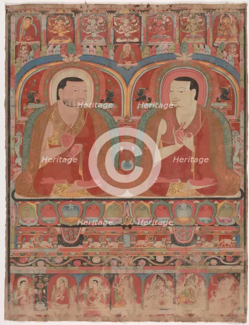 Portrait of Two Lamas, c. 1300. Creator: Unknown.