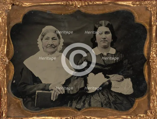 Portrait of Two Seated Women, 1855-1860. Creator: Unknown.