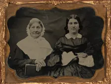 Portrait of Two Seated Women, 1855-1860. Creator: Unknown