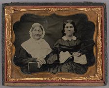Portrait of Two Seated Women, 1855-1860. Creator: Unknown