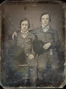 Portrait of Two Seated Boys, about 1850. Creator: Unknown