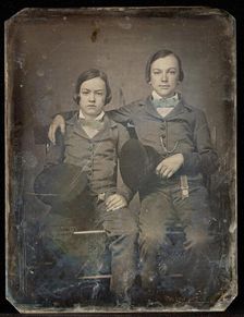 Portrait of Two Seated Boys, about 1850. Creator: Unknown