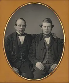 Portrait of Two Seated Men, about 1850. Creator: Unknown