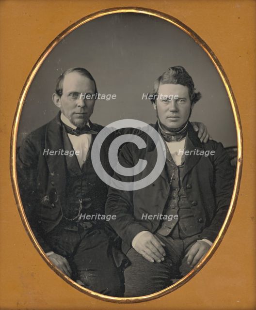 Portrait of Two Seated Men, about 1850. Creator: Unknown.