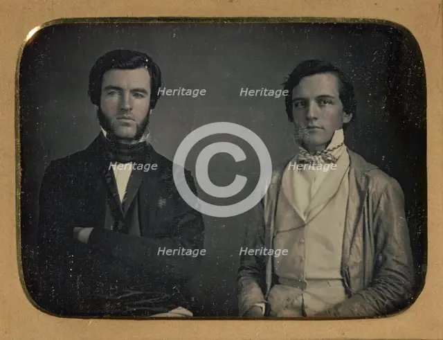 Portrait of two seated men, about 1850. Creator: Unknown.