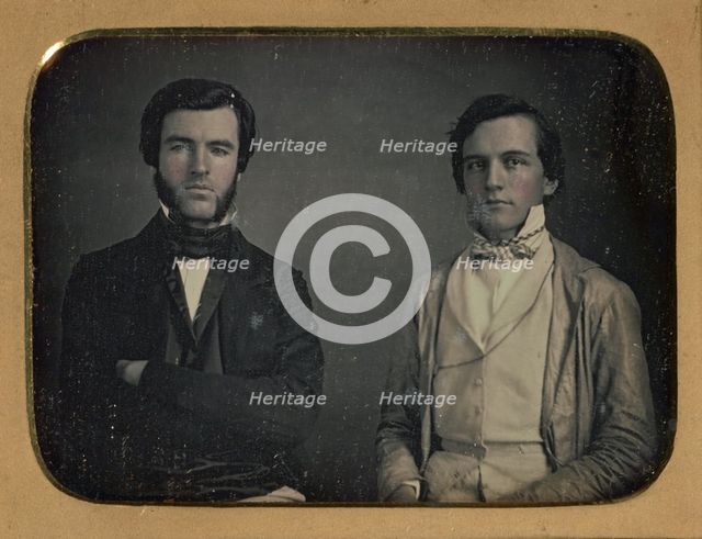 Portrait of two seated men, about 1850. Creator: Unknown.