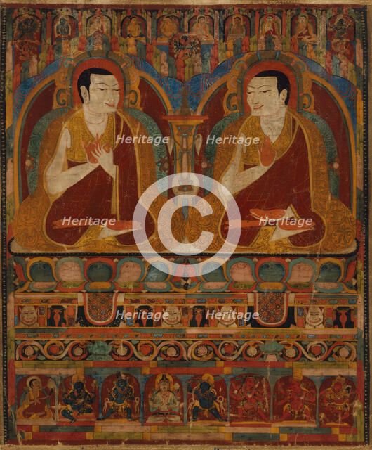 Portrait of Two Taklung Lamas, 13th century. Creator: Anon.