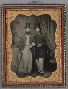 Portrait of Two Unidentified Bearded Men, about 1860. Creator: Unknown