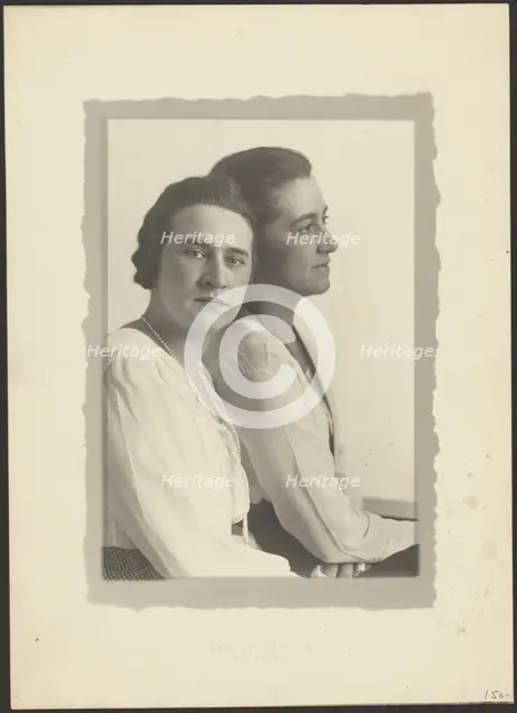 Portrait of Two Women Against White Backdrop, 1907-1924. Creator: Louis Fleckenstein.
