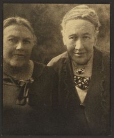 Portrait of Two Women Before Tapestry, 1907-1924. Creator: Louis Fleckenstein