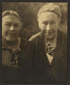 Portrait of Two Women Before Tapestry, 1907-1924. Creator: Louis Fleckenstein