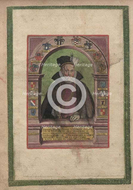 Portrait of Tycho Brahe (1546-1601). From Astronomiae Instauratae Mechanica, 1598. Creator: Unknown artist.