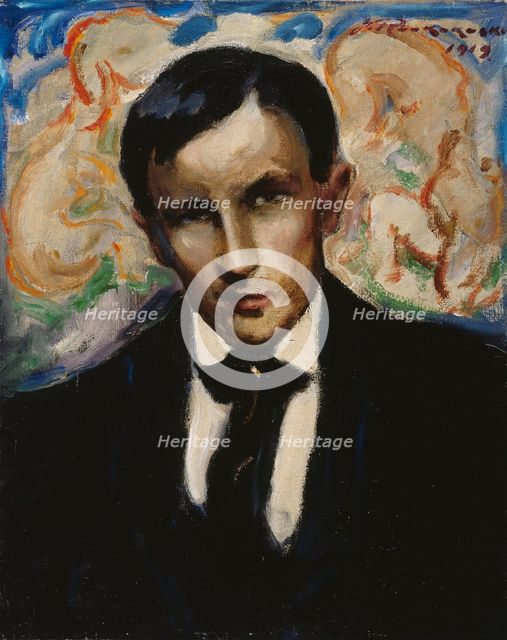 Portrait of Tyko Sallinen, 1919. Creator: Jalmari Ruokokoski.