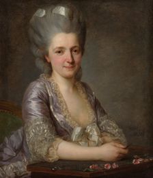 Portrait of unknown botanist, possibly Elisabeth Julienne Pommereul Dugage, 1778. Creator: Antoine Vestier