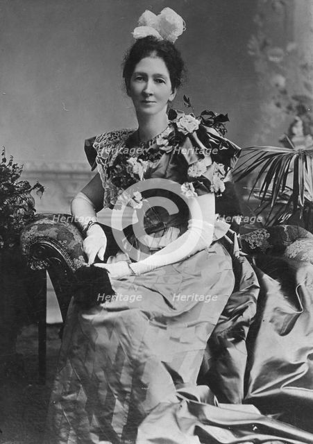 Portrait of unknown lady in a party dress, c1900s. Creator: Robert Augustus Henry L'Estrange.