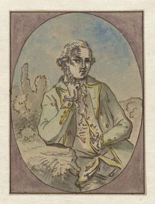 Portrait of unknown man, in oval frame, c.1752-c.1819. Creator: Juriaan Andriessen