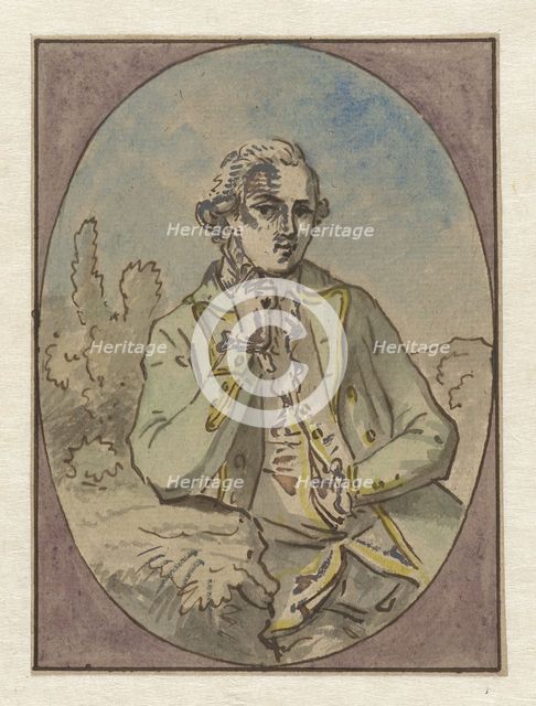 Portrait of unknown man, in oval frame, c.1752-c.1819. Creator: Juriaan Andriessen.