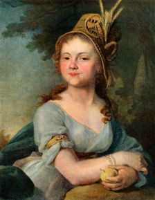 Portrait of V. I. Arsenyeva mid-1790s, (1939). Creator: Vladimir Borovikovsky