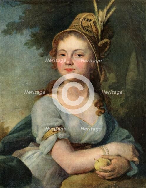 'Portrait of V. I. Arsenyeva', mid-1790s, (1939). Creator: Vladimir Borovikovsky.