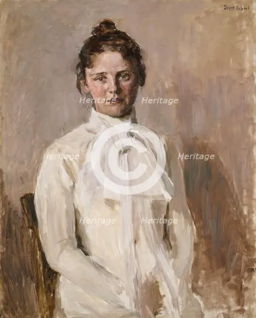 Portrait of Valborg Nicolaysen, the Artist's Sister, 1899. Creator: Signe Scheel.