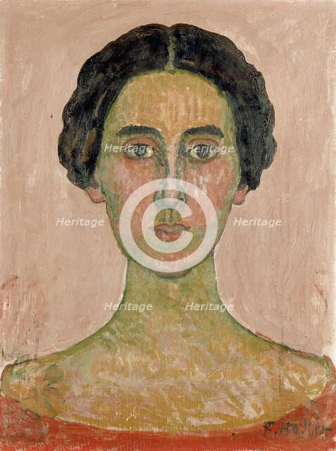 Portrait of Valentine Godé-Darel (Head of French woman). Artist: Hodler, Ferdinand (1853-1918)