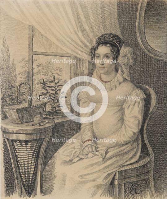Portrait of Varvara Alexandrovna Korsakova , Early 1820s. Creator: Hampeln, Carl, von (1794-after 1880).