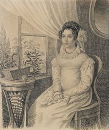 Portrait of Varvara Alexandrovna Korsakova , Early 1820s. Creator: Hampeln, Carl, von (1794-after 1880)