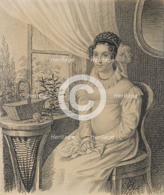 Portrait of Varvara Alexandrovna Korsakova , Early 1820s. Creator: Hampeln, Carl, von (1794-after 1880).