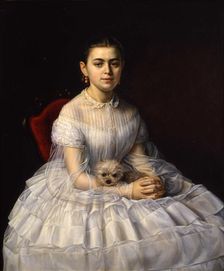 Portrait of Varvara Alexandrovna Morozova, née Khludova (1848-1917), 1865. Creator: Zavaruev, Nikolai Andreyanovich (?-1869)