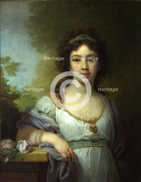 Portrait of Varvara Shidlovskaya, 1798. Artist: Borovikovsky, Vladimir Lukich (1757-1825)