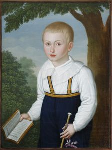 Portrait of Vasily Engelhardt (1814-1868) as child, with a book of Plutarch