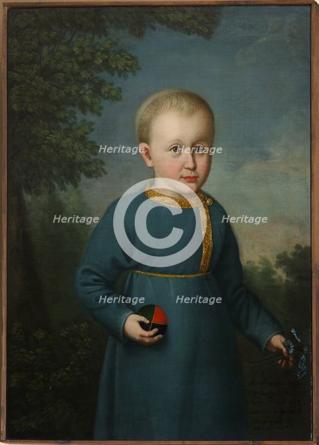 Portrait of Vasily Engelhardt (1814-1868) as child, with Ball.