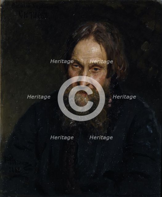 Portrait of Vasily Kirillovich Syutayev (1819-1892), 1882. Artist: Repin, Ilya Yefimovich (1844-1930)
