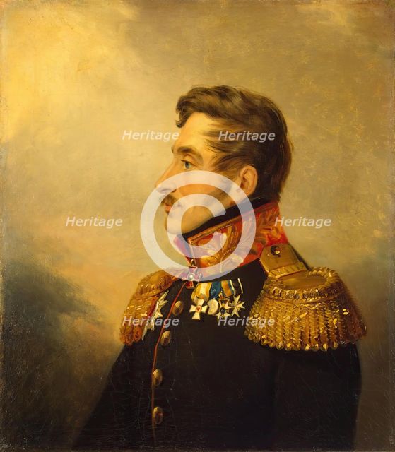 Portrait of Vasily P. Obolensky (1780-1834), 1823. Creator: Workshop of George Dawe.