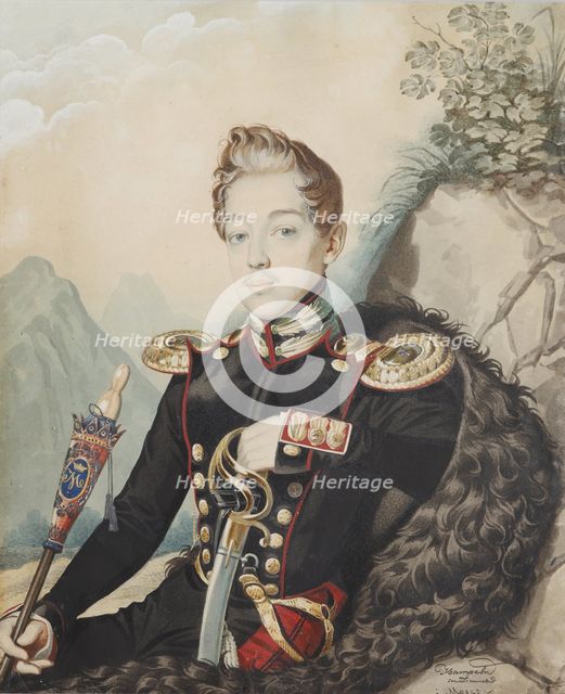 Portrait of Vasily Petrovich Milyukov (1814-1872), 1839. Creator: Hampeln, Carl, von (1794-after 1880).