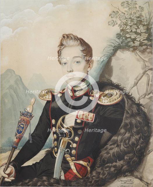 Portrait of Vasily Petrovich Milyukov (1814-1872), 1839. Creator: Hampeln, Carl, von (1794-after 1880).
